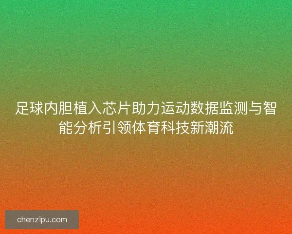 足球内胆植入芯片助力运动数据监测与智能分析引领体育科技新潮流